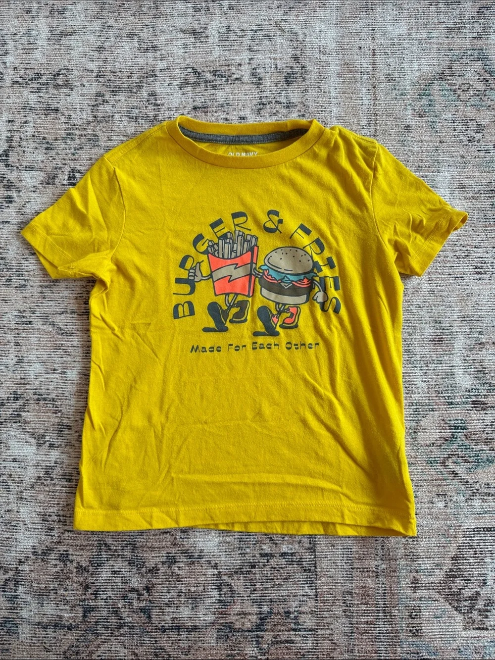 Old Navy Yellow Kids Burger & Fries Graphic Tee